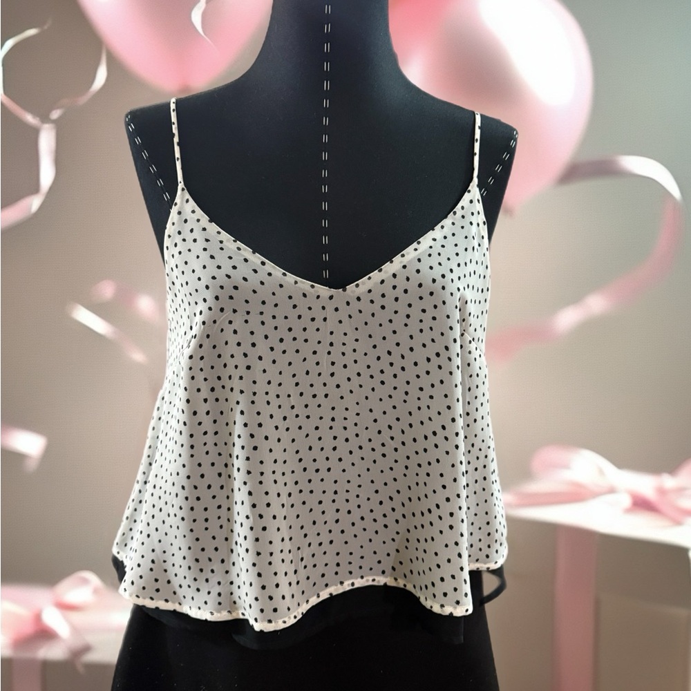 Lush Black and White Polka Dot Camisole